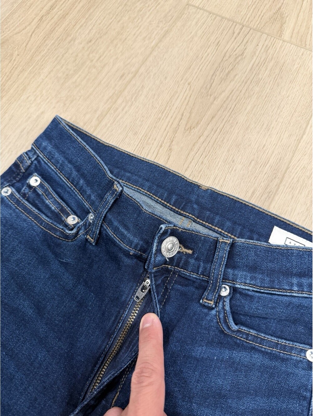 AYR The Pop Jeans Women's Size 25S Blue Mid Rise Stretch Denim Zip Fly - Picture 5 of 16